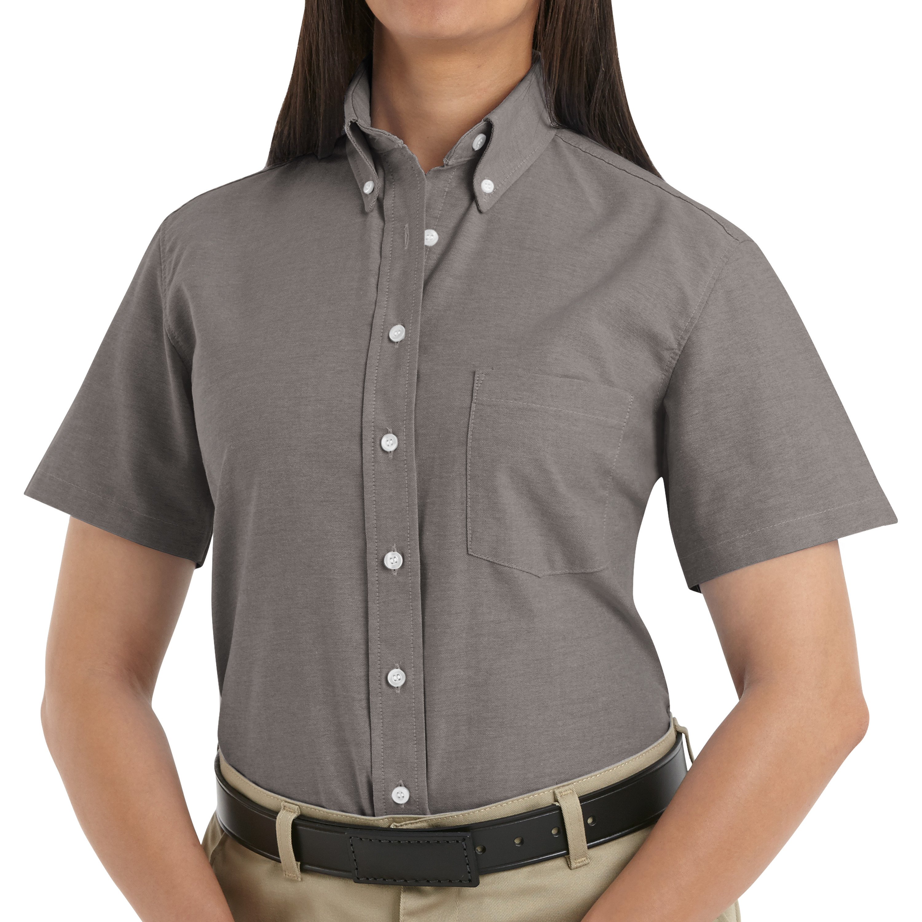 Camisa de vestir Oxford ejecutiva de manga corta Red Kap para mujer - Imagen 7 de 9
