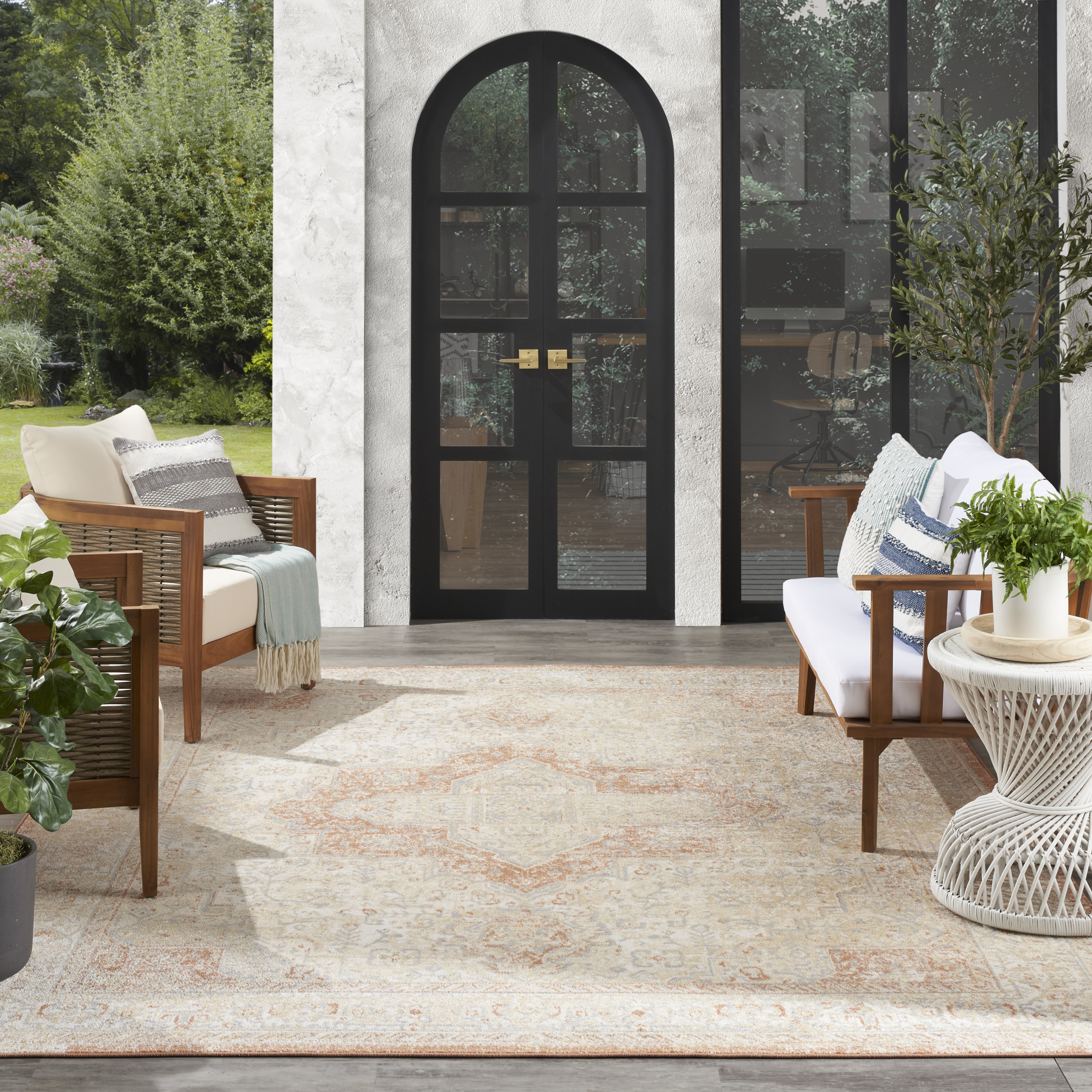 Nourison Nourison Essentials Persian 6' x 9' Beige Rust Vintage Rug
