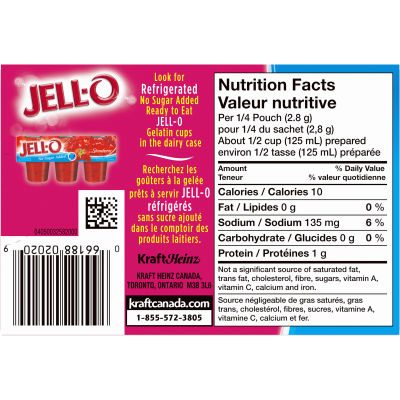 Jell-O Cherry Jelly Powder Light, Gelatin Mix