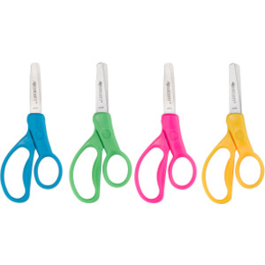 5" Hard Handle Kids Scissors, Blunt, Assorted Colors, Pack of 30