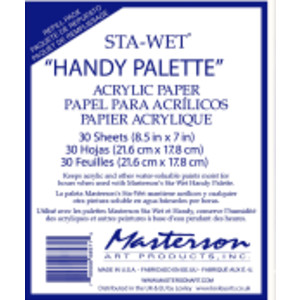 Sta-Wet&reg; Handy Palette Acrylic Paper Refills, White, 8.5x7 in, 30 Sheets