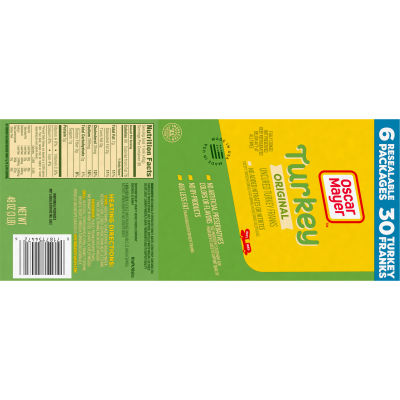 Oscar Mayer Turkey Uncured Franks 46% Less Fat, 30 ct Box
