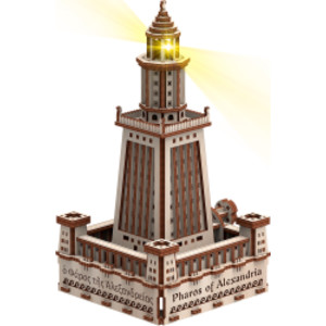 Alexandria Lighthouse Eco-light 3D Wooden STEM Model