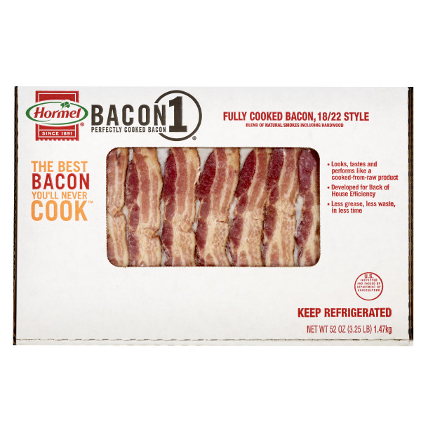 HORMEL(r) BACON 1(tm) 18/22 Style 144 Sli, 6pc. . C1CB - Front Center Inner Pack (Hi Res)