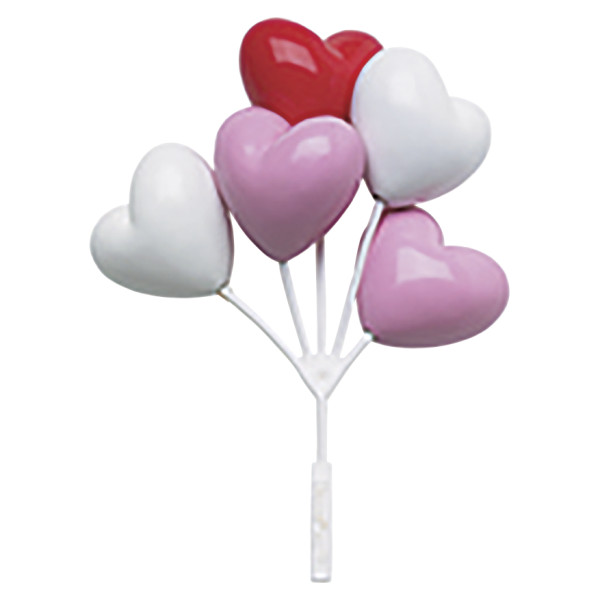 Red, White, Pink Heart Shaped Balloon Cluster DecoPics®