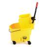 Rubbermaid Commercial, WaveBrake, 26qt, Mop Bucket w/ Sidepress Wringer, Yellow