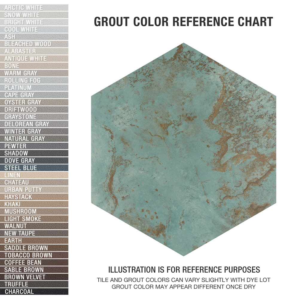 Zinc Hex Green 9-7/8 in. x 11-1/4 in. Porcelain Floor and Wall Tile