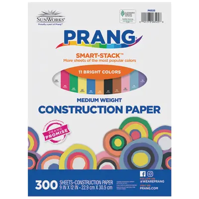 Prang (Formerly SunWorks) Smart-Stack Construction Paper, 11 Assorted Colors, 9