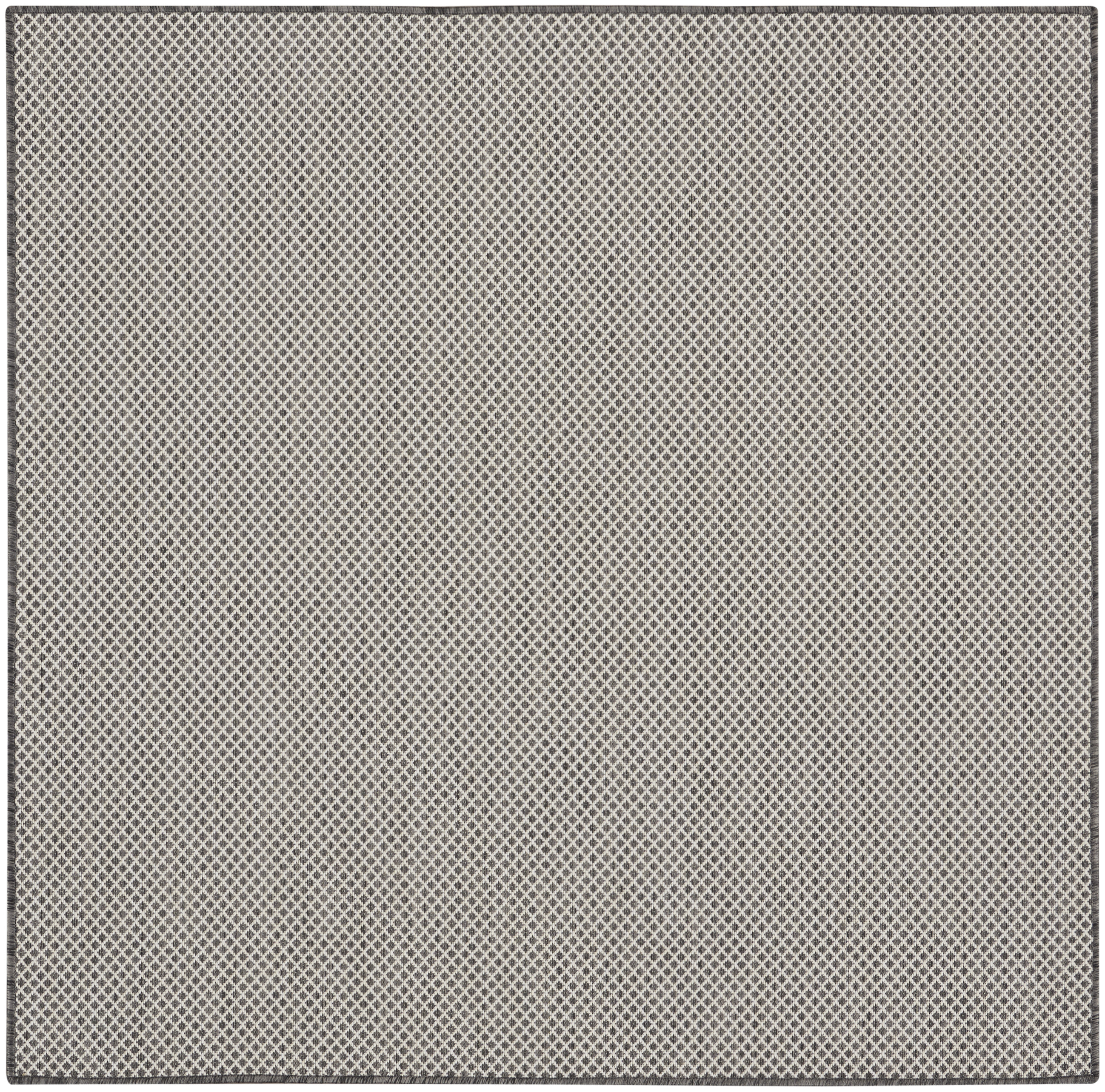 Nourison Courtyard 4' x Square Ivory Charcoal Modern Rug