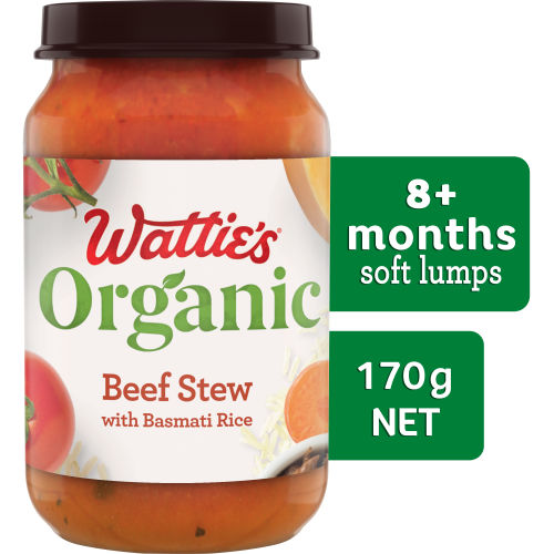  Wattie's® Organic Beef Stew with Basmati Rice 170g 8+ months 
