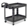 Rubbermaid Commercial, BRUTE® Heavy Duty, Ergo Handle, Lipped Shelf, Medium, Utility Cart, Black