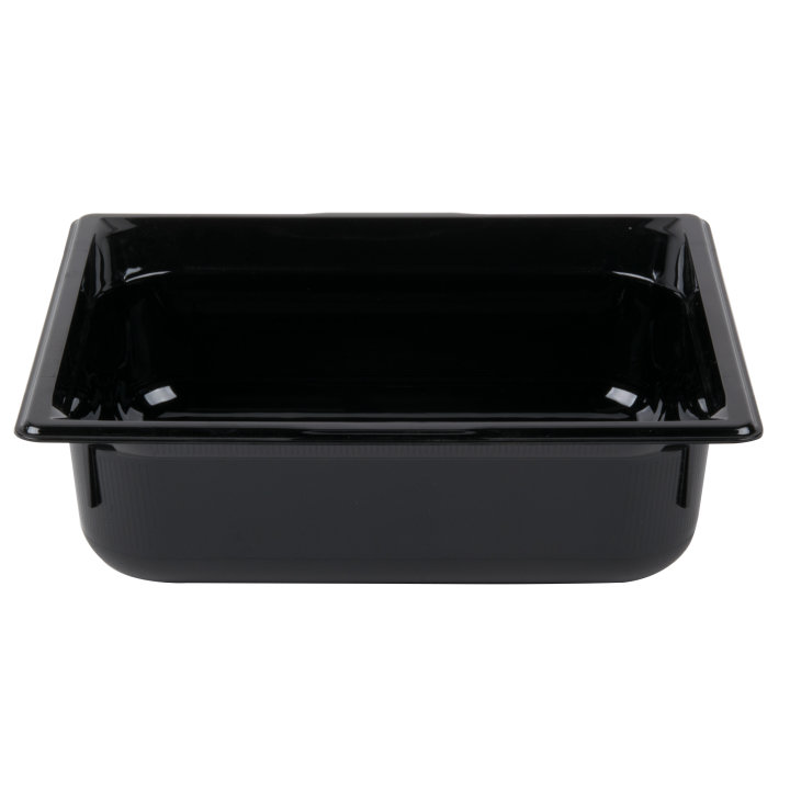 Half-size 4-inch-deep Super Pan® low-temperature plastic pan in black