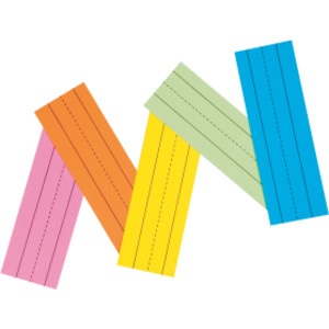 Super Bright Flash Cards, 5 Assorted Colors, 1-1/2" x 3/4" Ruled 3" x 9", 100 Cards