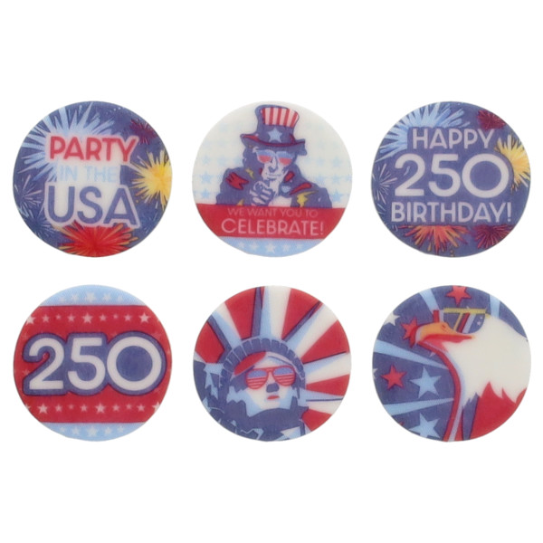 Party in the USA Disks Made Simply™ SugarStyle® Edible Decorations