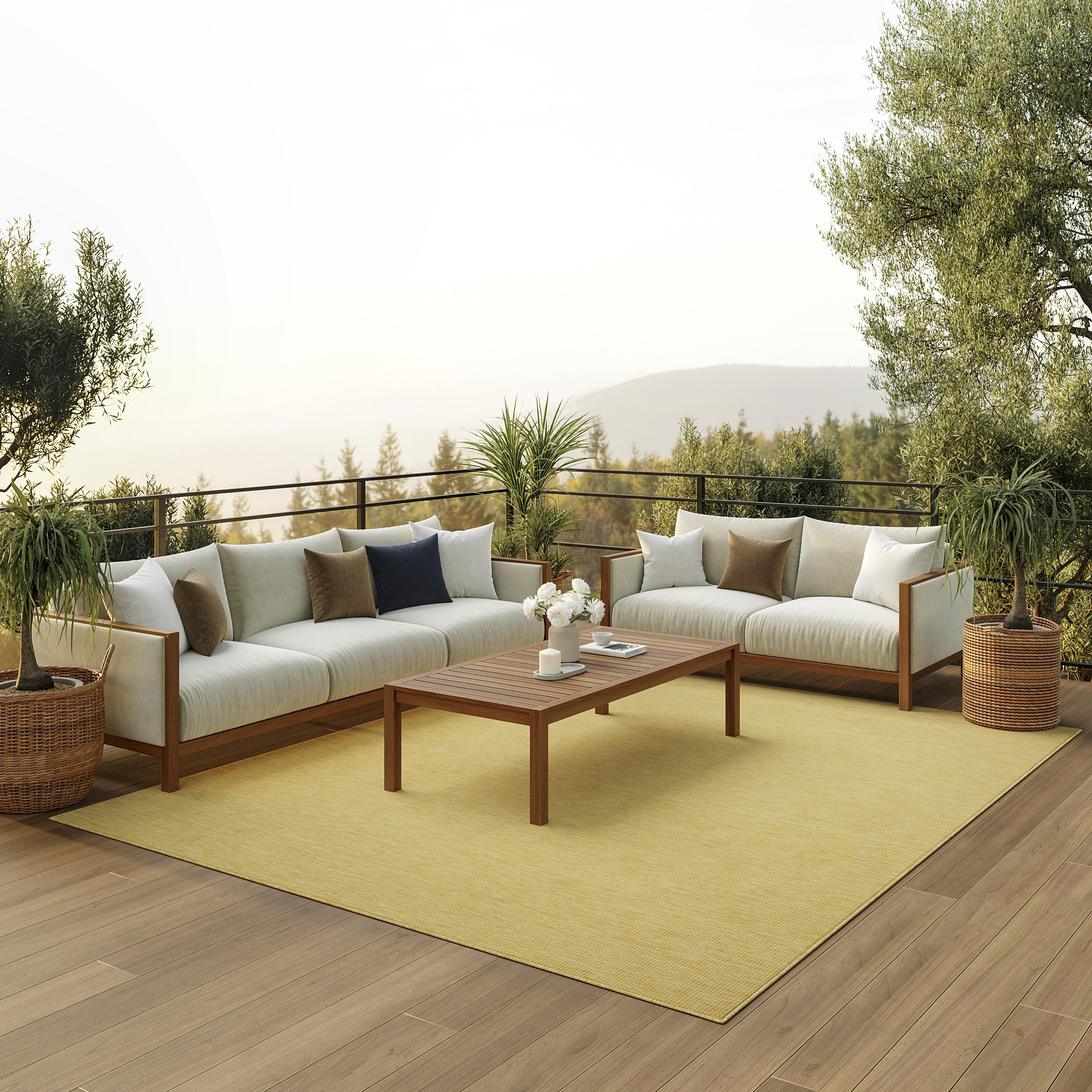 Nourison Positano 7' x 10' Yellow Modern Rug
