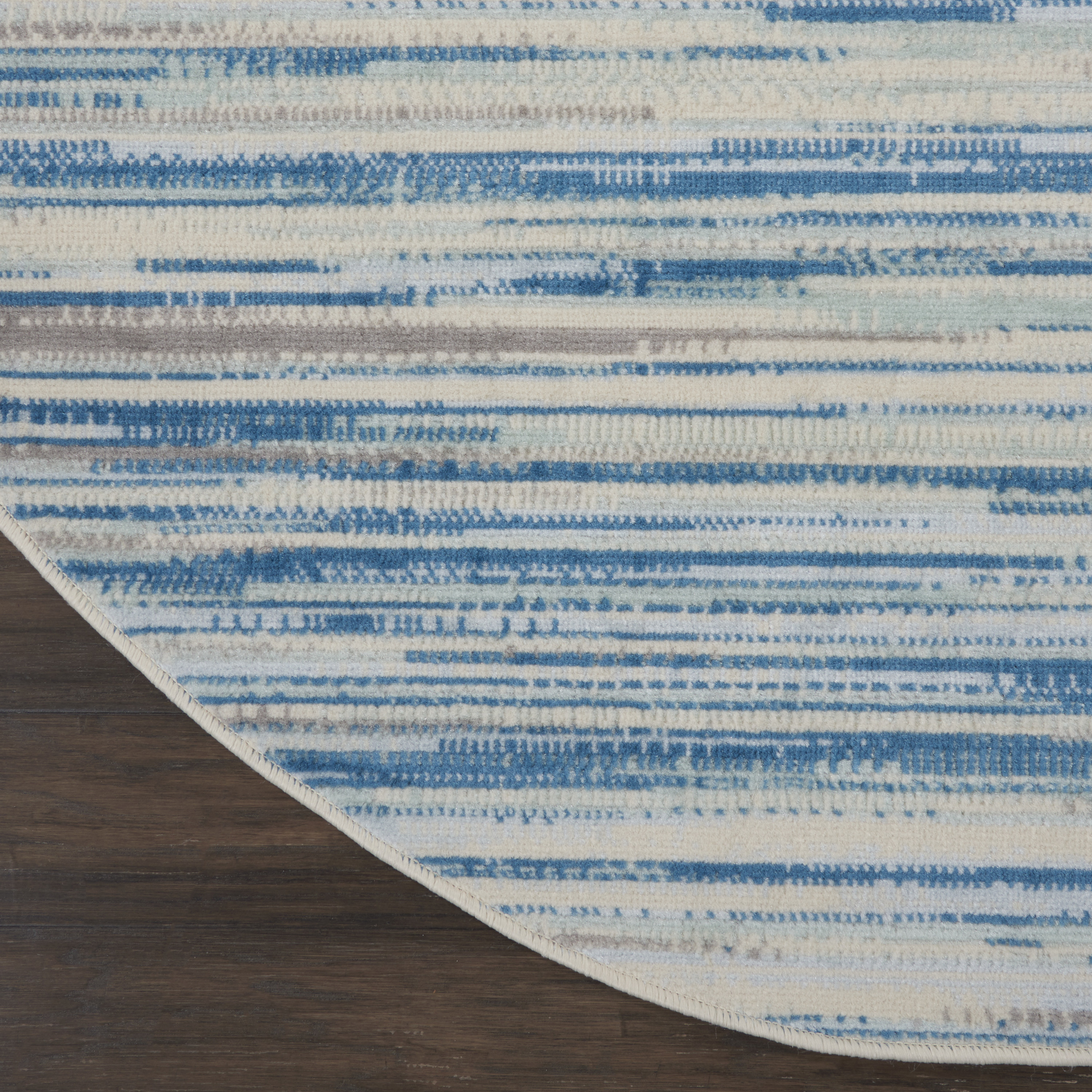 Nourison Jubilant 5'3" x Round Blue Modern Indoor Rug