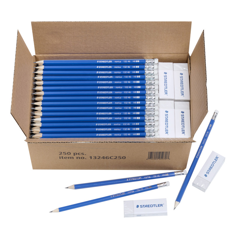 Norcia pencils + 20 erasers, carton 250