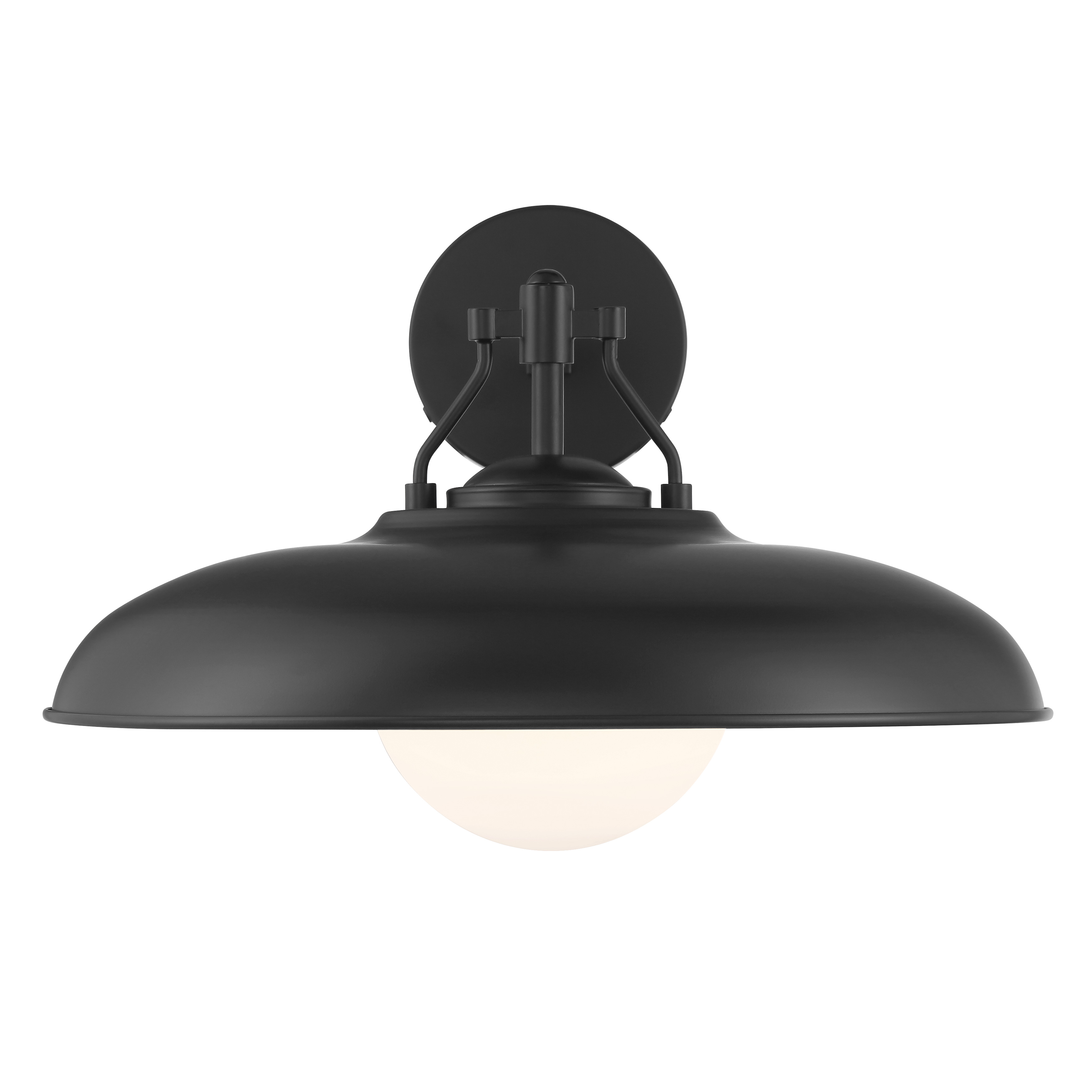 16" 1 Light Outdoor Wall Mount in Coal Finish with Etched Opal Glass - alternate view