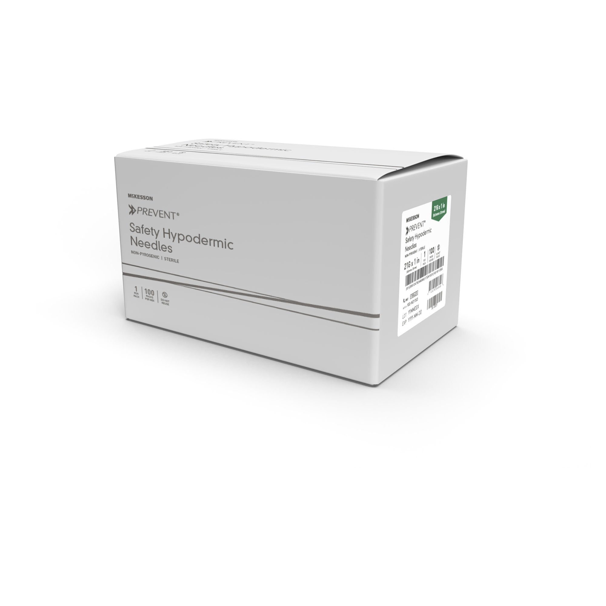 McKesson Prevent® Safety Hypodermic Needle, 23 Gauge, 1 Inch