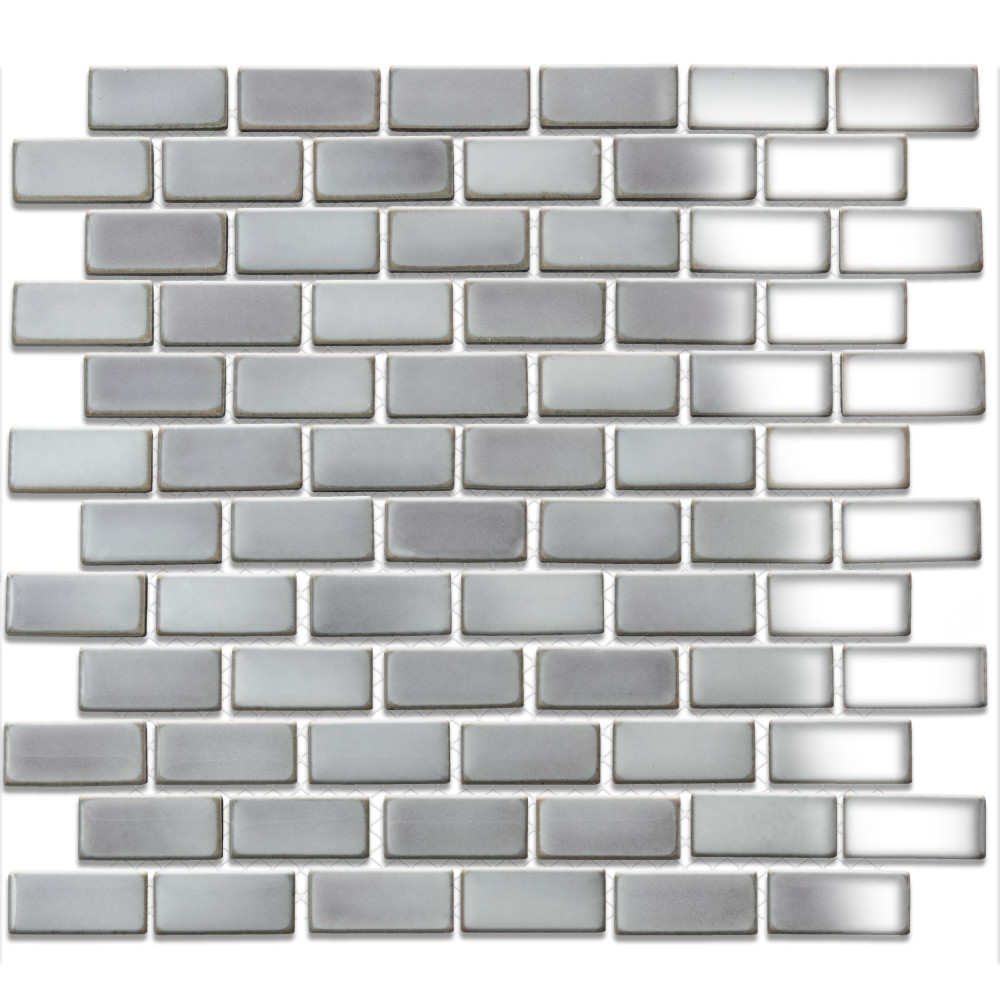 Hudson Subway Grey Eye 11-3/4 in. x 12 in. Porcelain Mosaic Tile