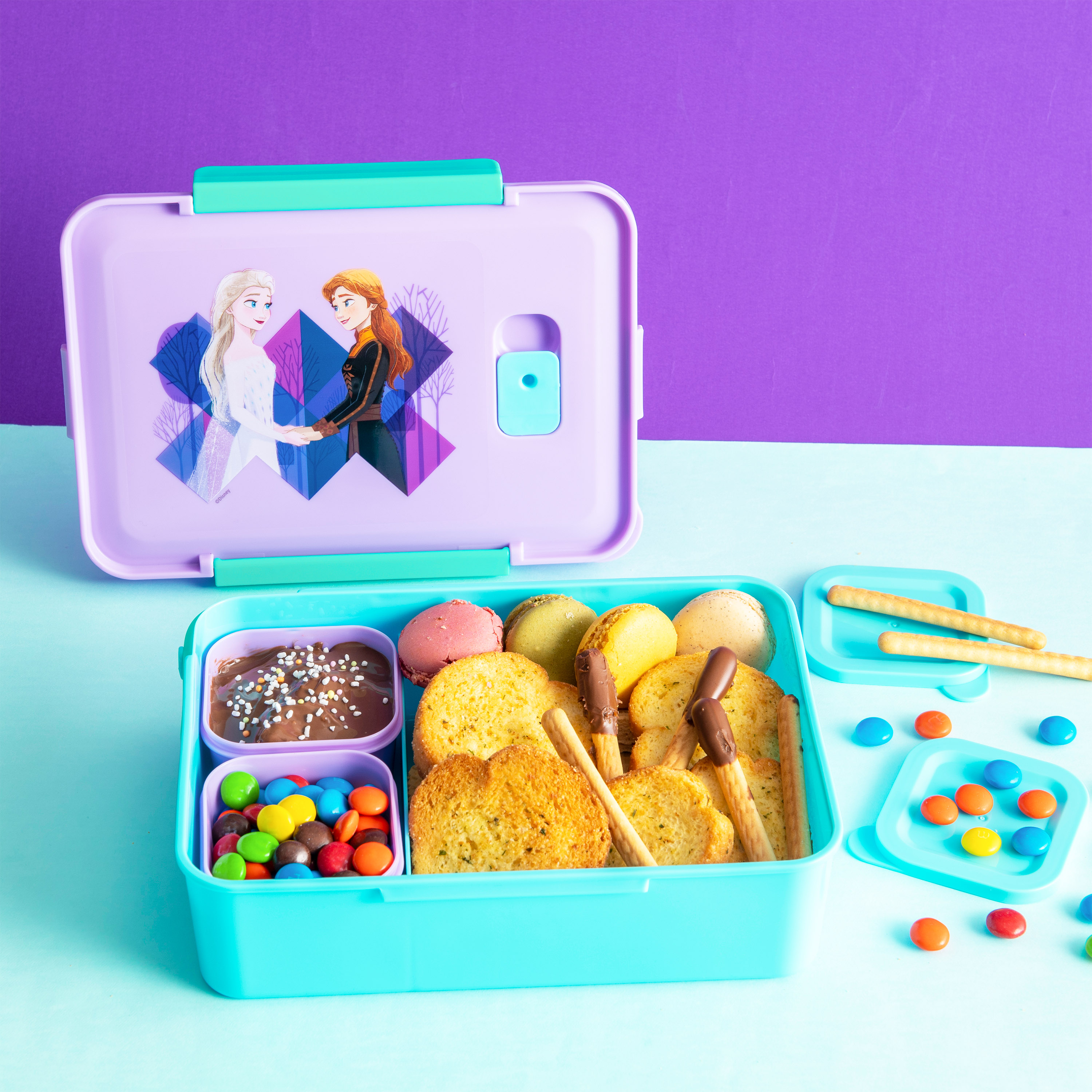 Disney Frozen 2 Movie Reusable Divided Bento Box, Elsa and Anna, 3-piece set slideshow image 8 Disney Frozen 2 Movie Reusable Divided Bento Box, Elsa and Anna, 3-piece set slideshow image 8
