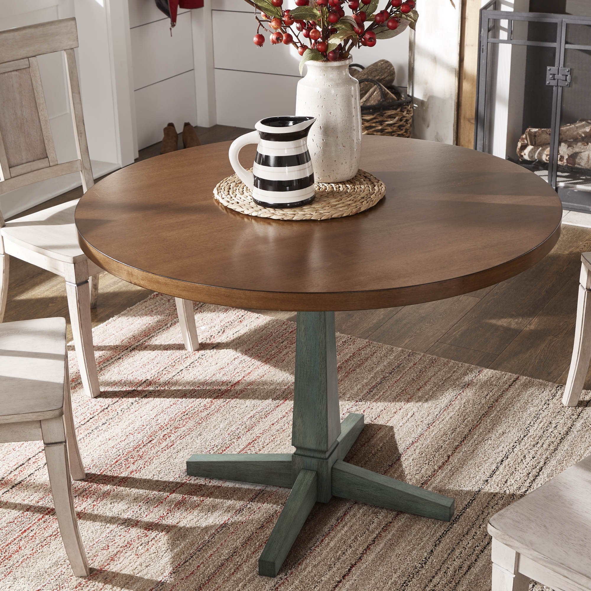 Two-Tone Round 5-Piece Dining Set