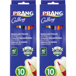 Watercolor Pencils with Brush, 10 Colors, 2 Pack