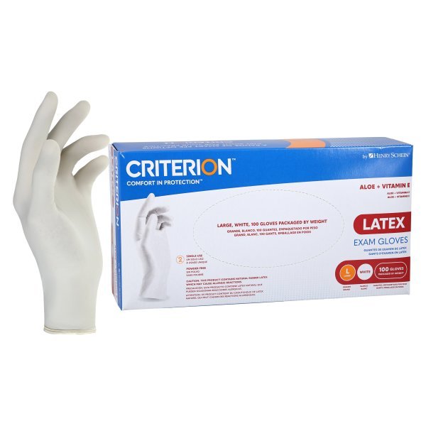 Aloe + Vitamin E Latex Glove Gloves Large Standard White Non-Sterile