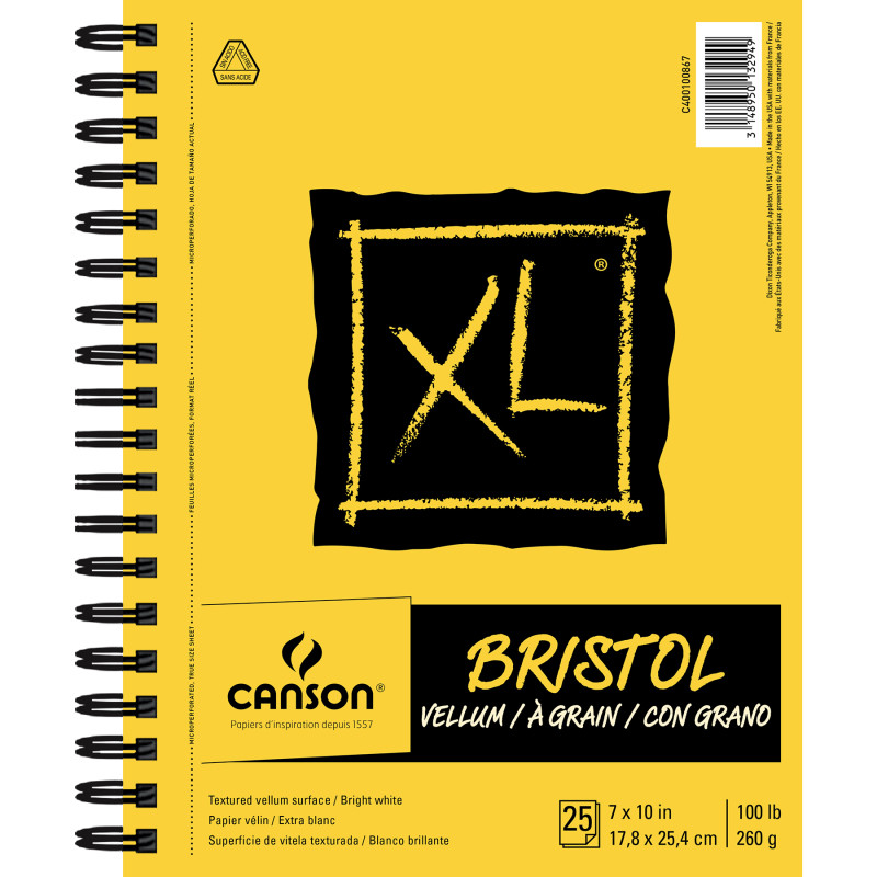 Canson XL Series Watercolor Pad, Heavyweight White Paper, Foldover Binding, 30 Sheets, 11x15