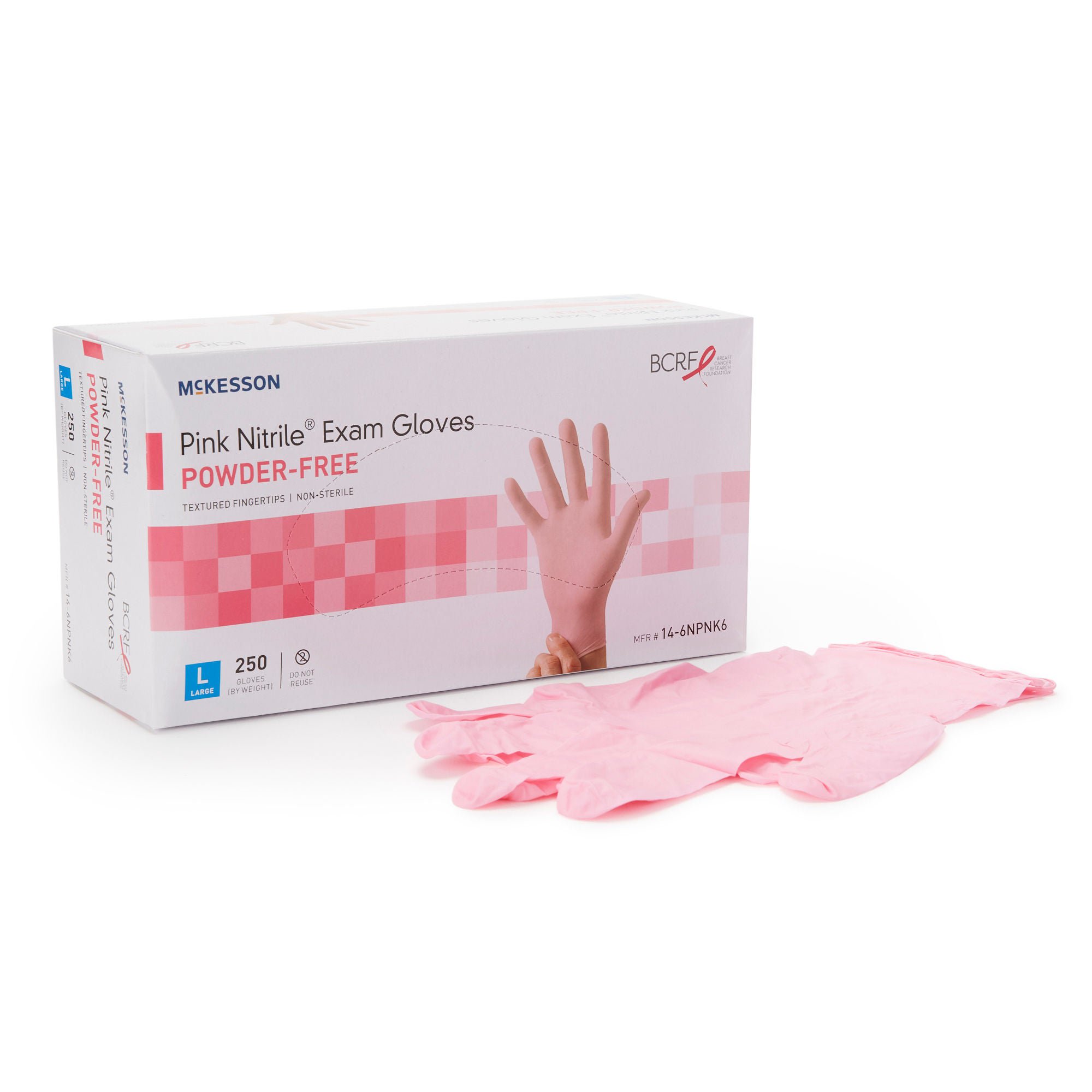 McKesson Pink Nitrile® Nitrile Exam Glove, Large, Pink