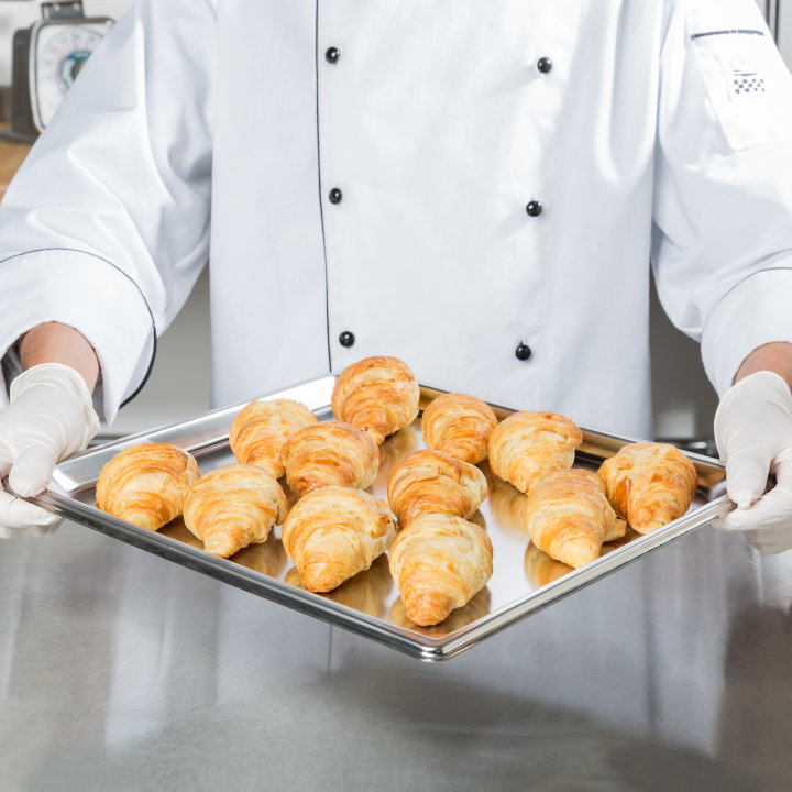 Two-thirds-size ¾-inch-deep Super Pan V® stainless steel steam table pan