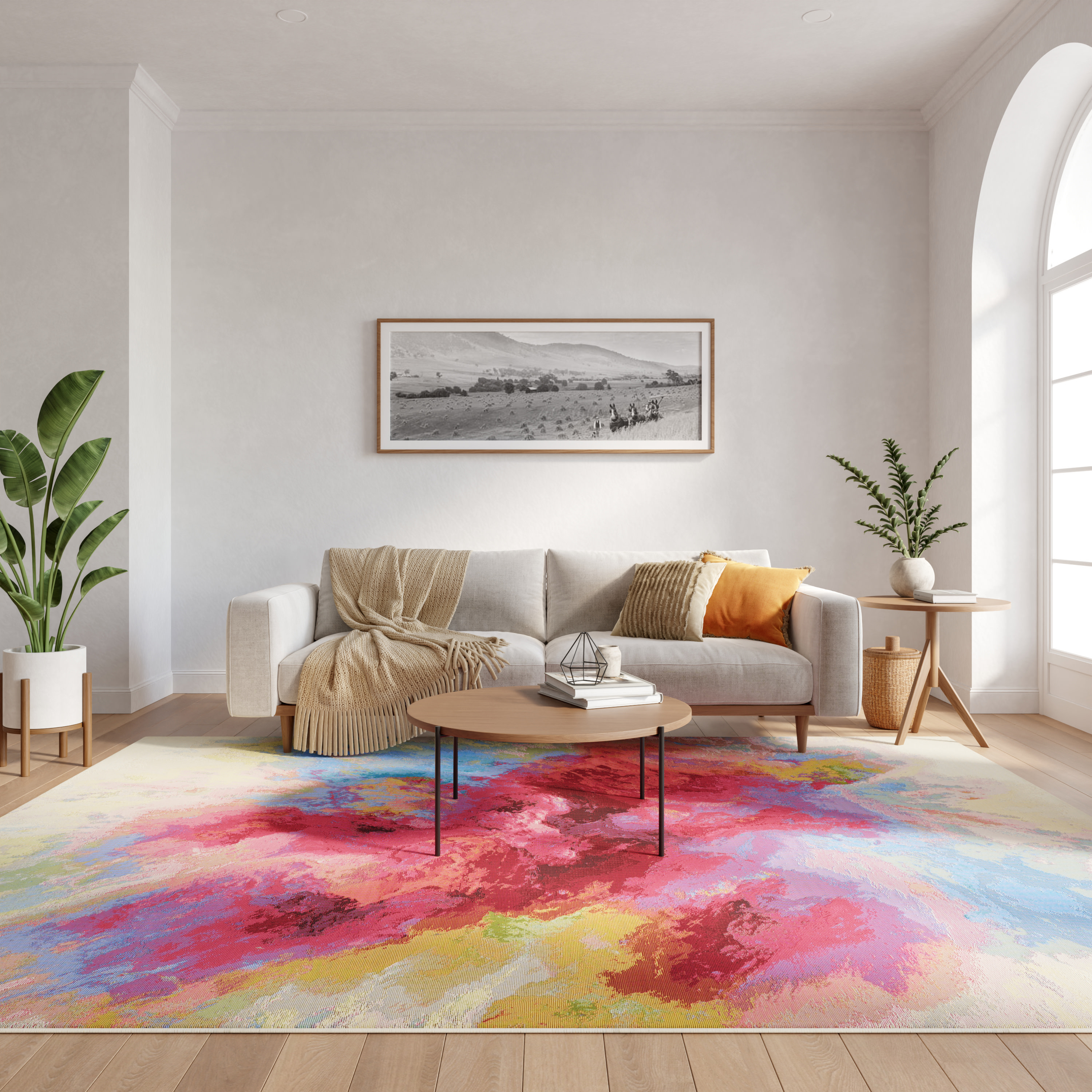 Nourison Color Splash 7'10" x 9'10" Ivory Multicolor Modern Rug