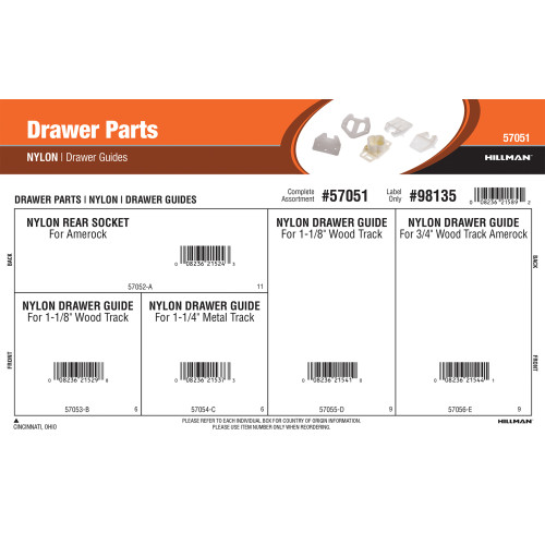 Nylon Drawer Parts Assortment (Drawer Guides)