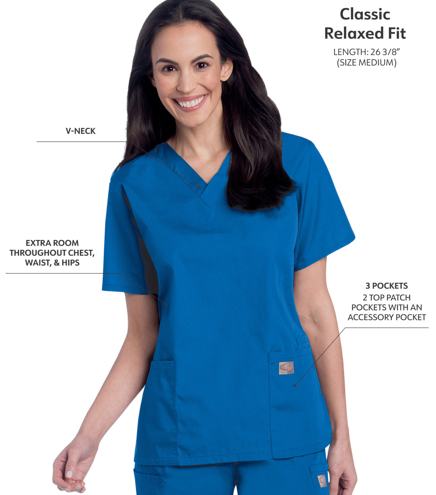 Landau Scrub Zone Women's 3-Pocket V-Neck Scrub Top (70221) | Landau Scrubs