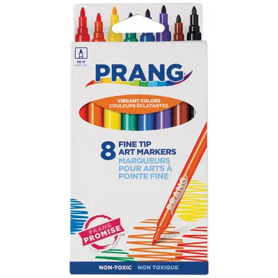 Prang Classic Art Markers, Fine Tip, Assorted Colors, 8 Count