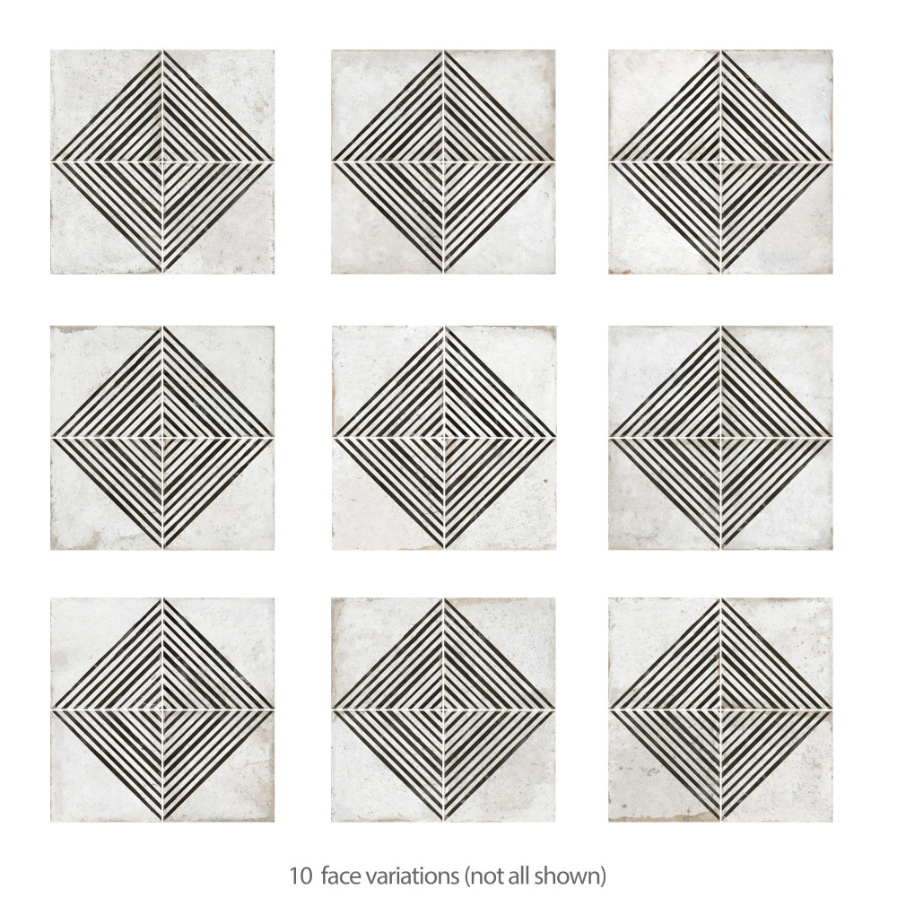 Kings Rombos Nero 17-5/8 in. x 17-5/8 in. Ceramic Floor and Wall Tile