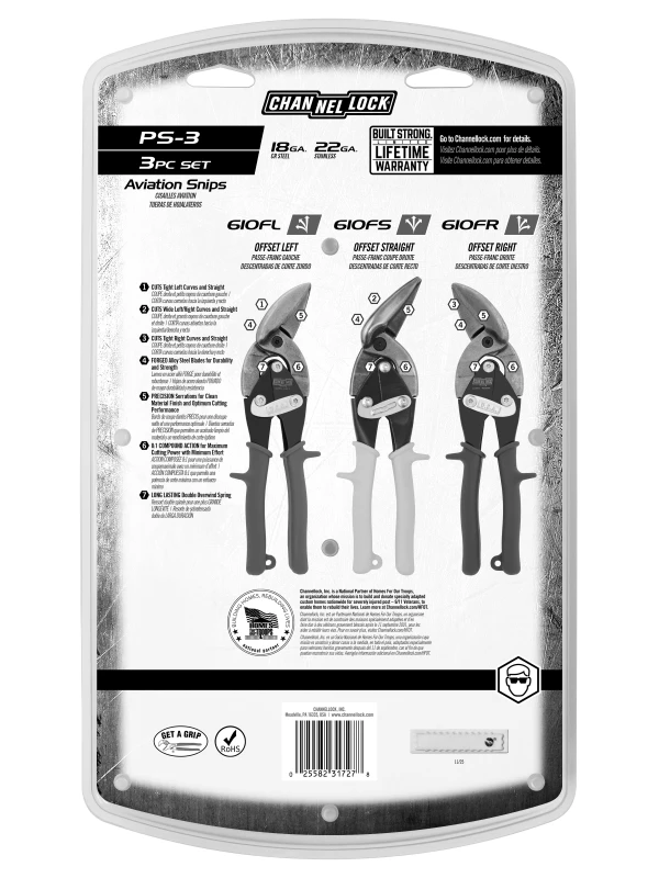 PS-3 3pc Aviation Snip Set