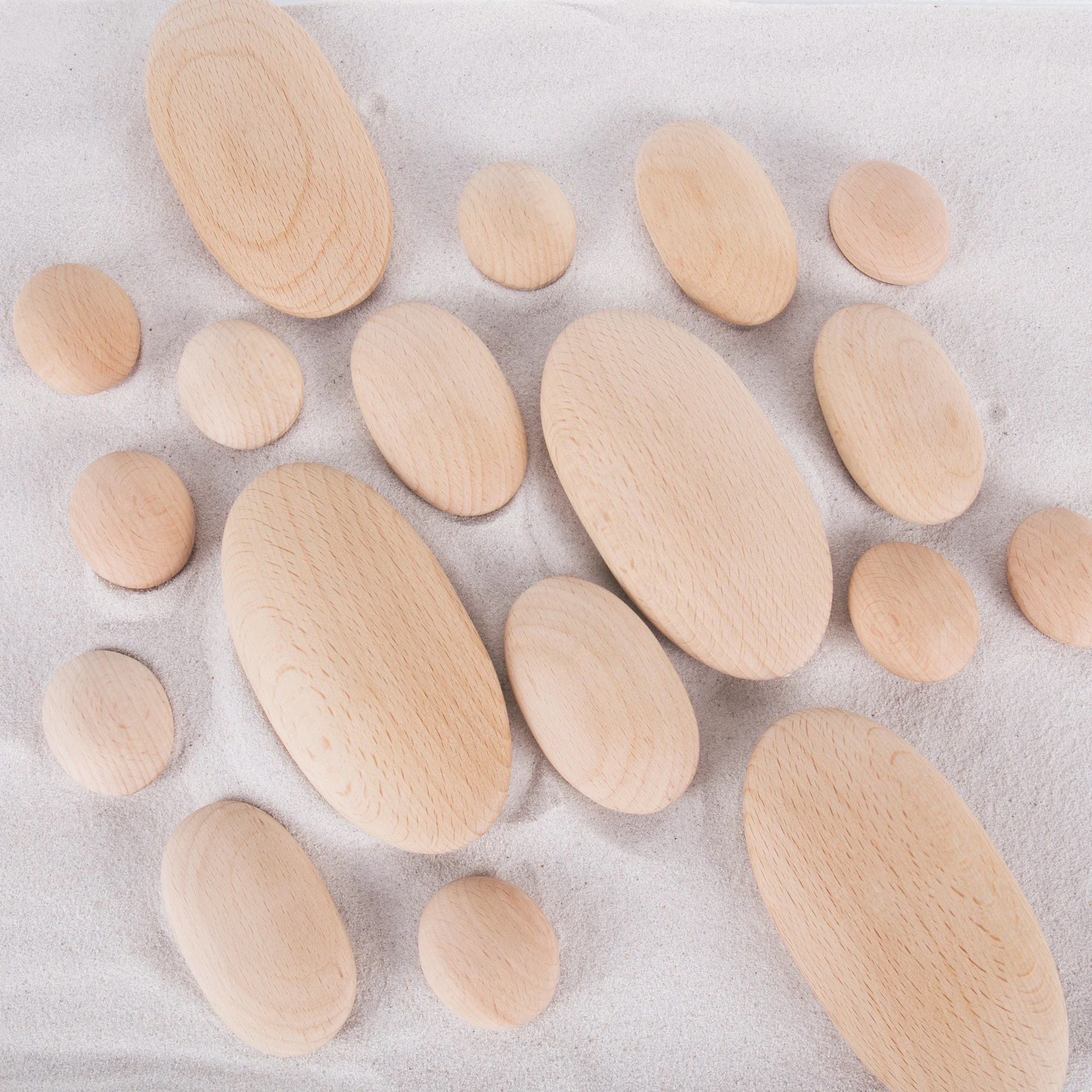 Guidecraft Wood Stackers - River Stones, 20 Pieces image number null