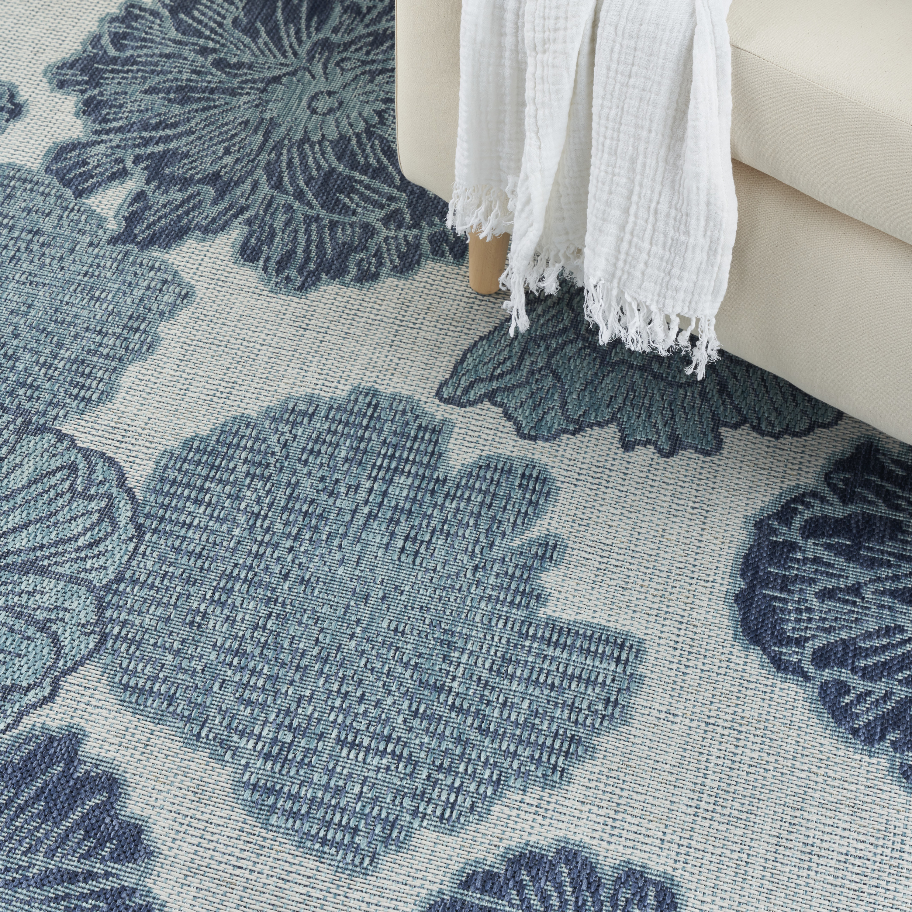 Nourison Garden Oasis 9' x 12' Blue Tropical Rug