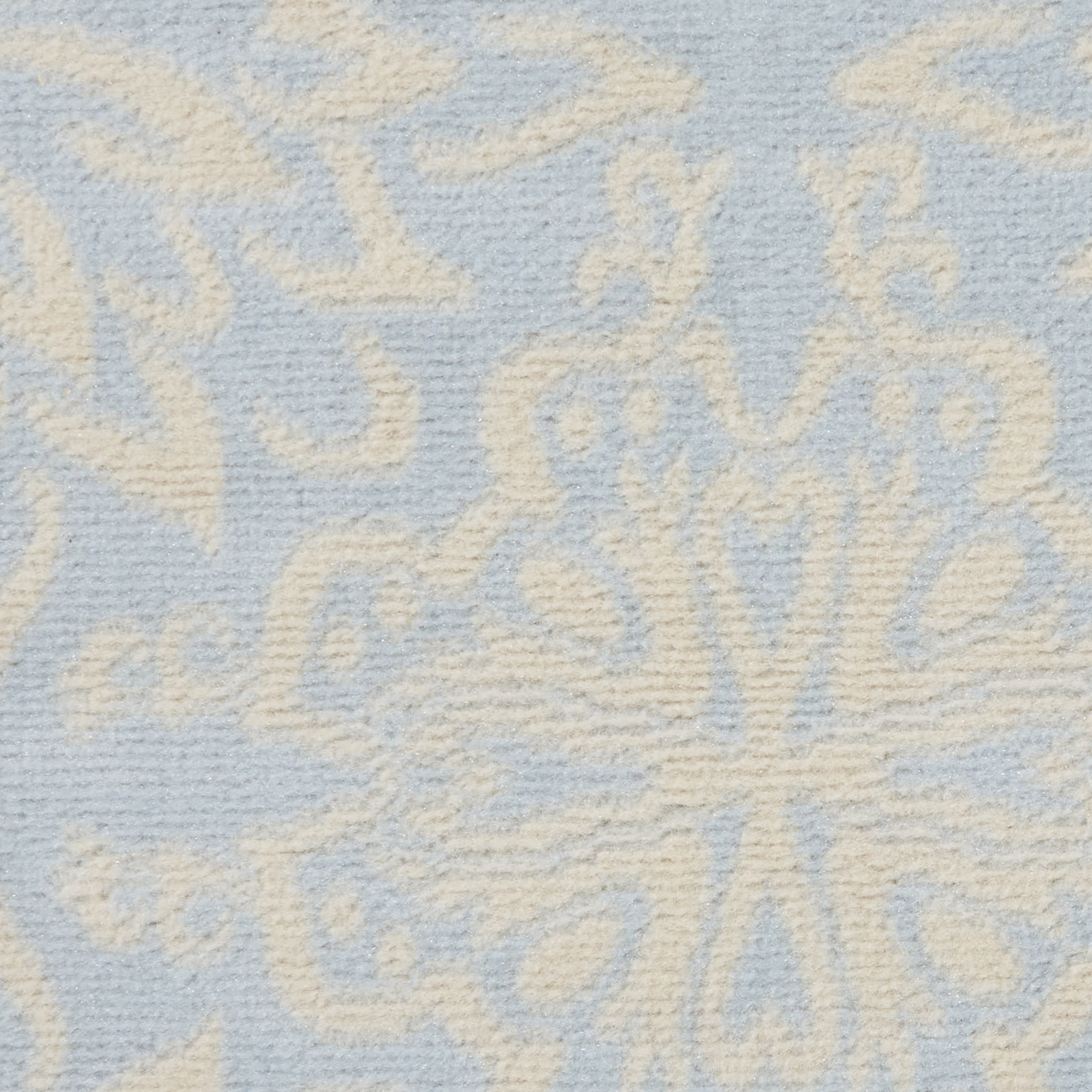Nourison Jubilant 5'3" x Round Ivory Light Blue Farmhouse Indoor Rug