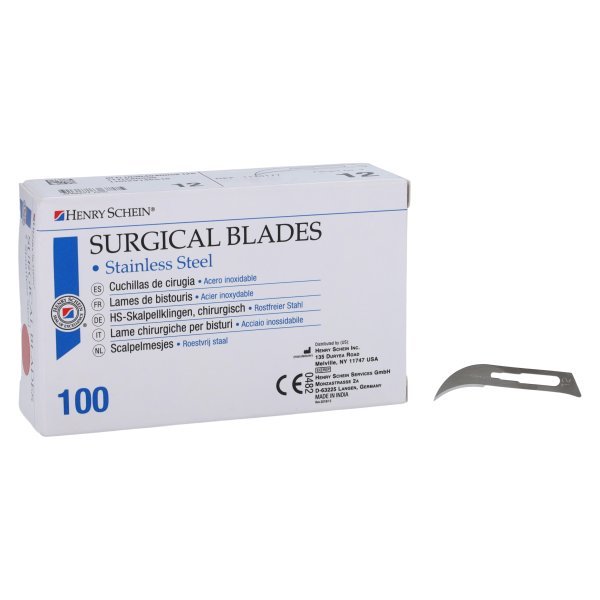 Henry Schein #12 Blades Stainless Steel Sterile