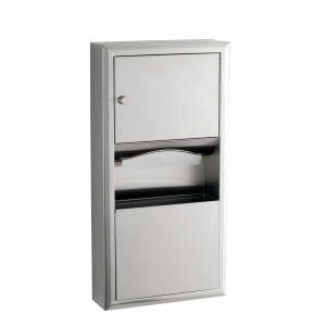 Bobrick, ClassicSeries®, Folded Towel Dispenser and Waste Receptacle, Stainless Steel