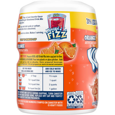 Kool-Aid Orange Drink Mix, 19 oz Canister