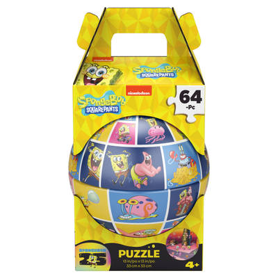 Spin Master Games, Spongebob Squarepants, 64-Piece Puzzle Sphere, Round Puzzle, Puzzles for Preschoolers, Spongebob Puzzle, Ages 4+