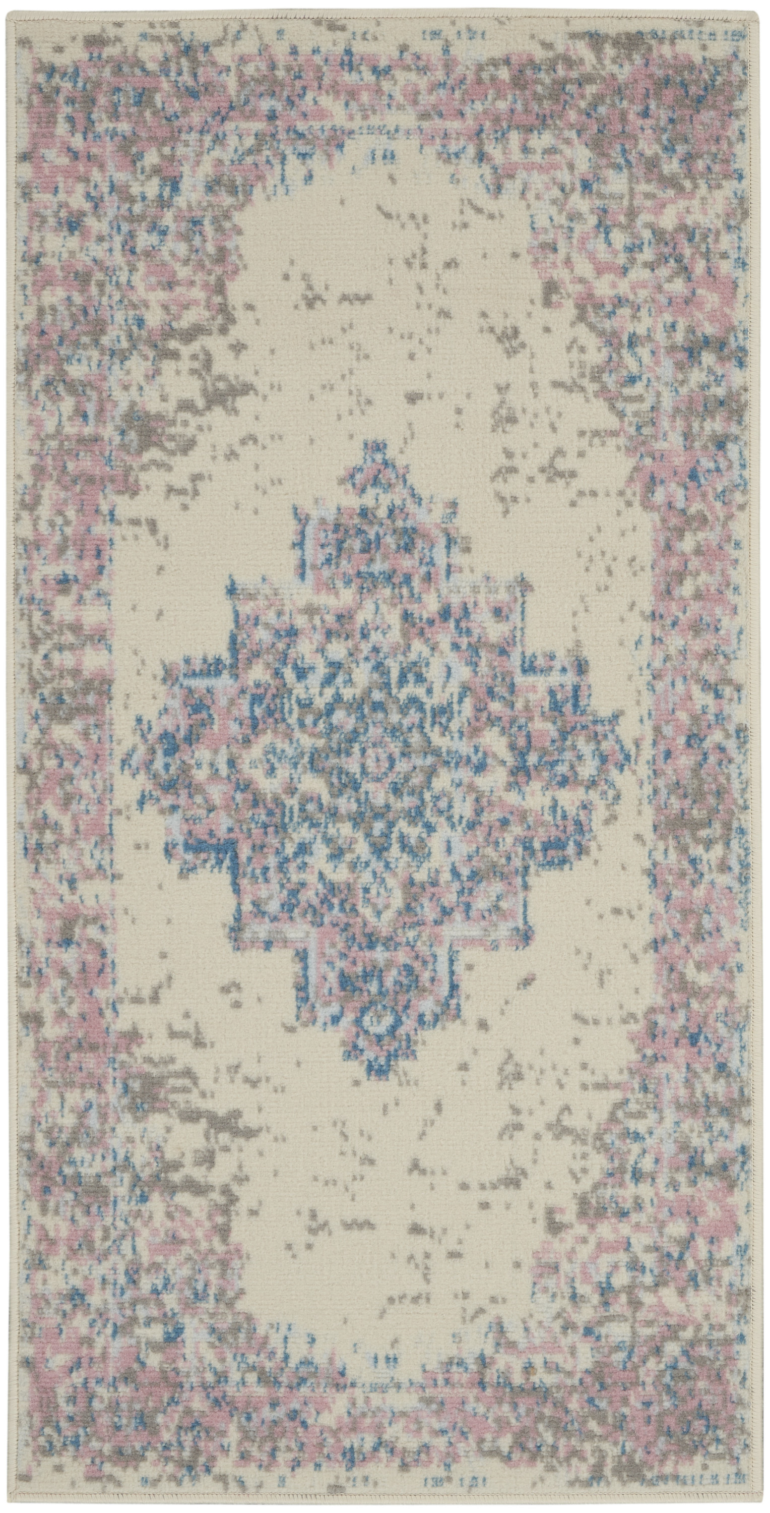 Nourison Grafix 2' x 4' Ivory Pink Vintage Indoor Rug