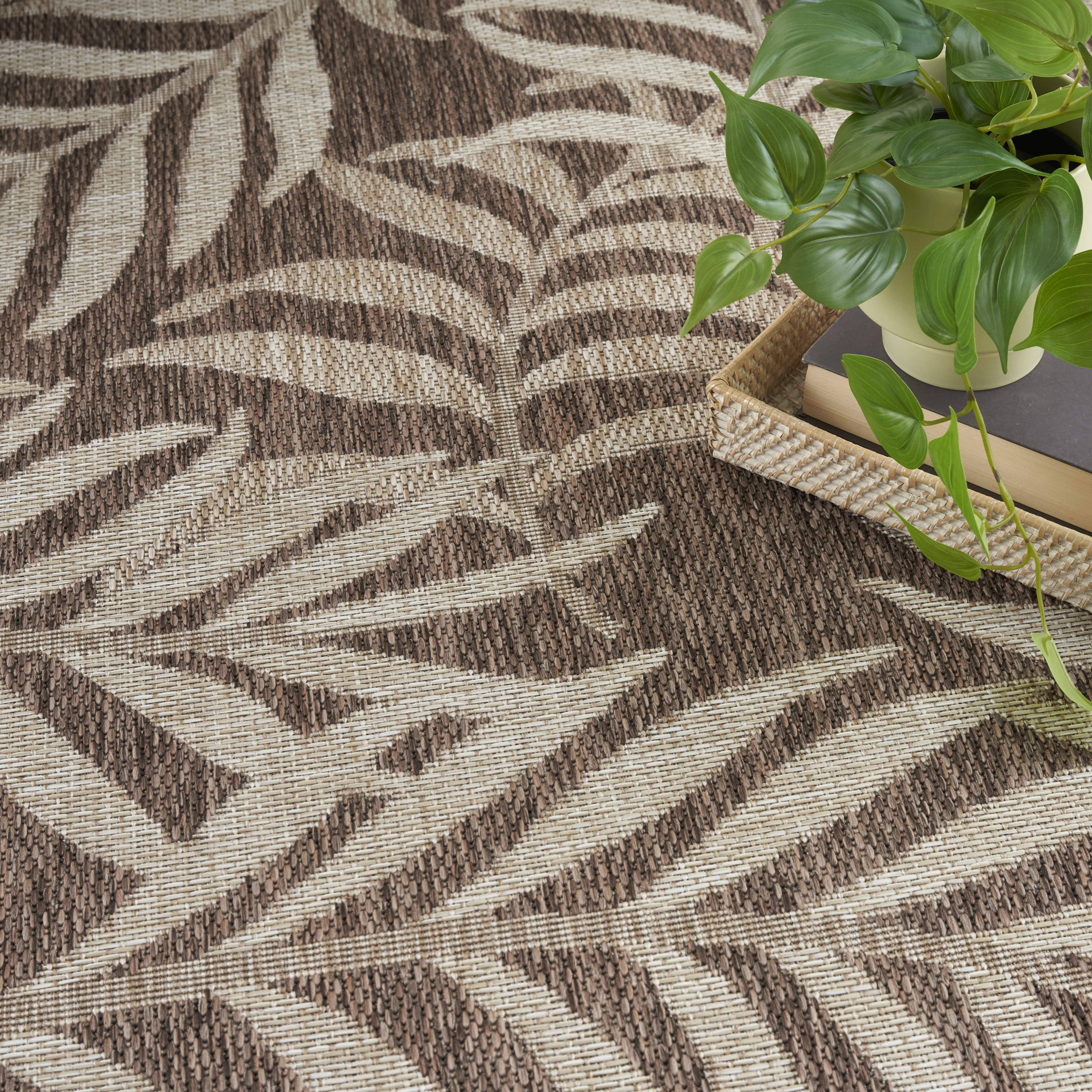 Nourison Garden Oasis 8' x 10' Mocha Tropical Rug