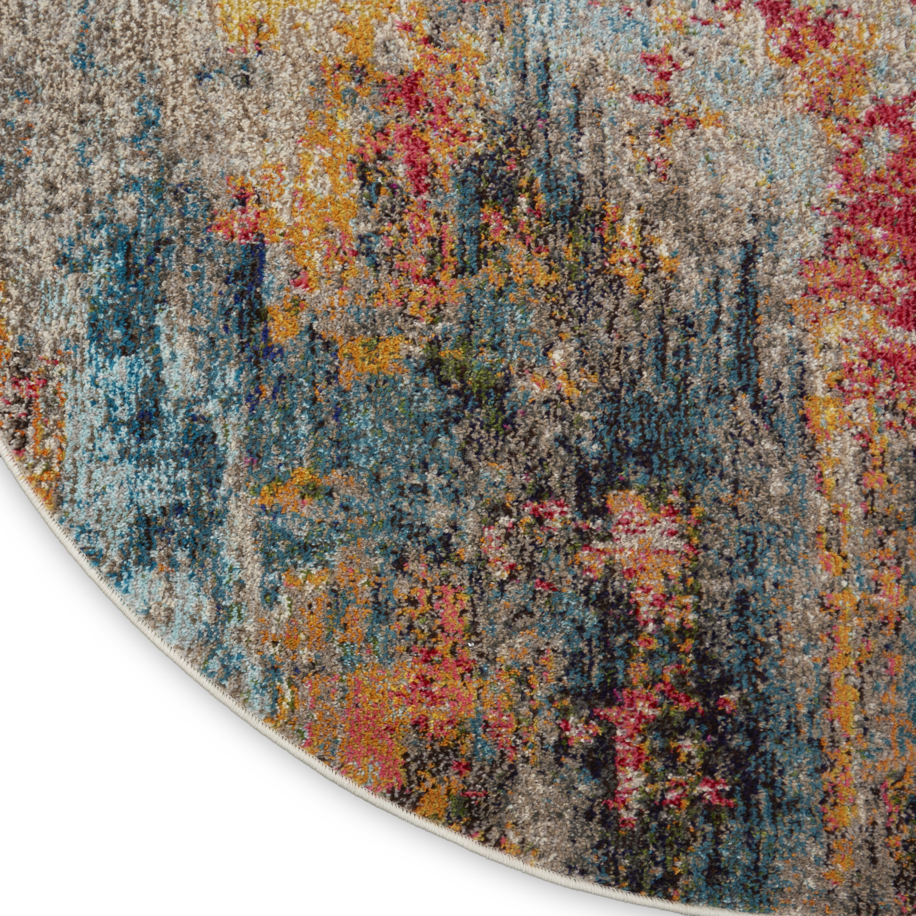 Nourison Celestial 5'3" x Round Multicolor Modern Indoor Rug
