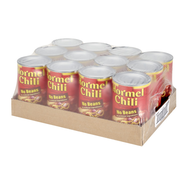 HORMEL(r) Chili No Beans, 12/25oz . C1RA - Front Right Closed Case (Hi Res)