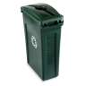 Rubbermaid Commercial, Slim Jim, Recycling, Rectangle, Resin, 23 gal, Resin, Green, Receptacle Lid