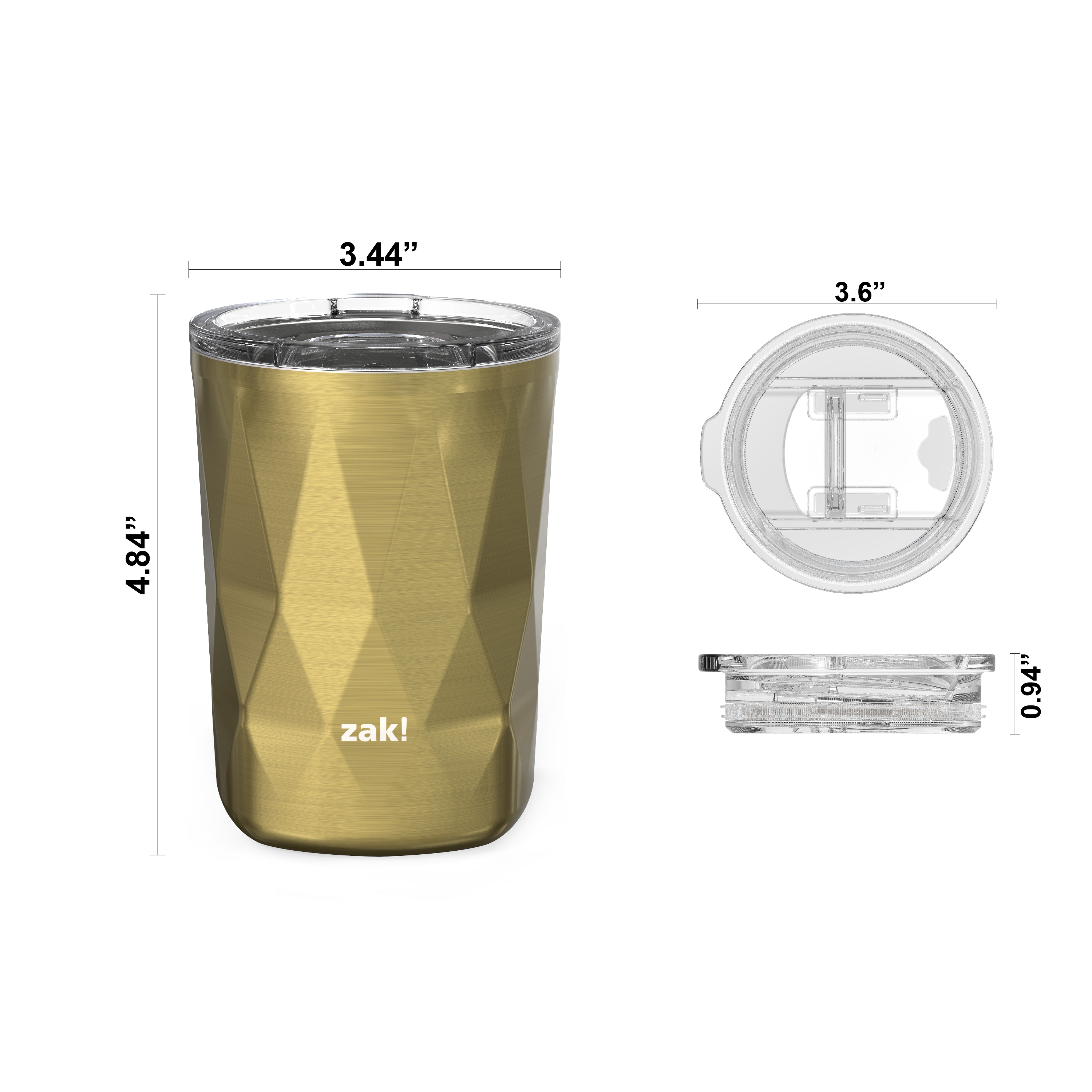 Fractal 13 ounce Vacuum Insulated Stainless Steel Tumbler, Light Gold